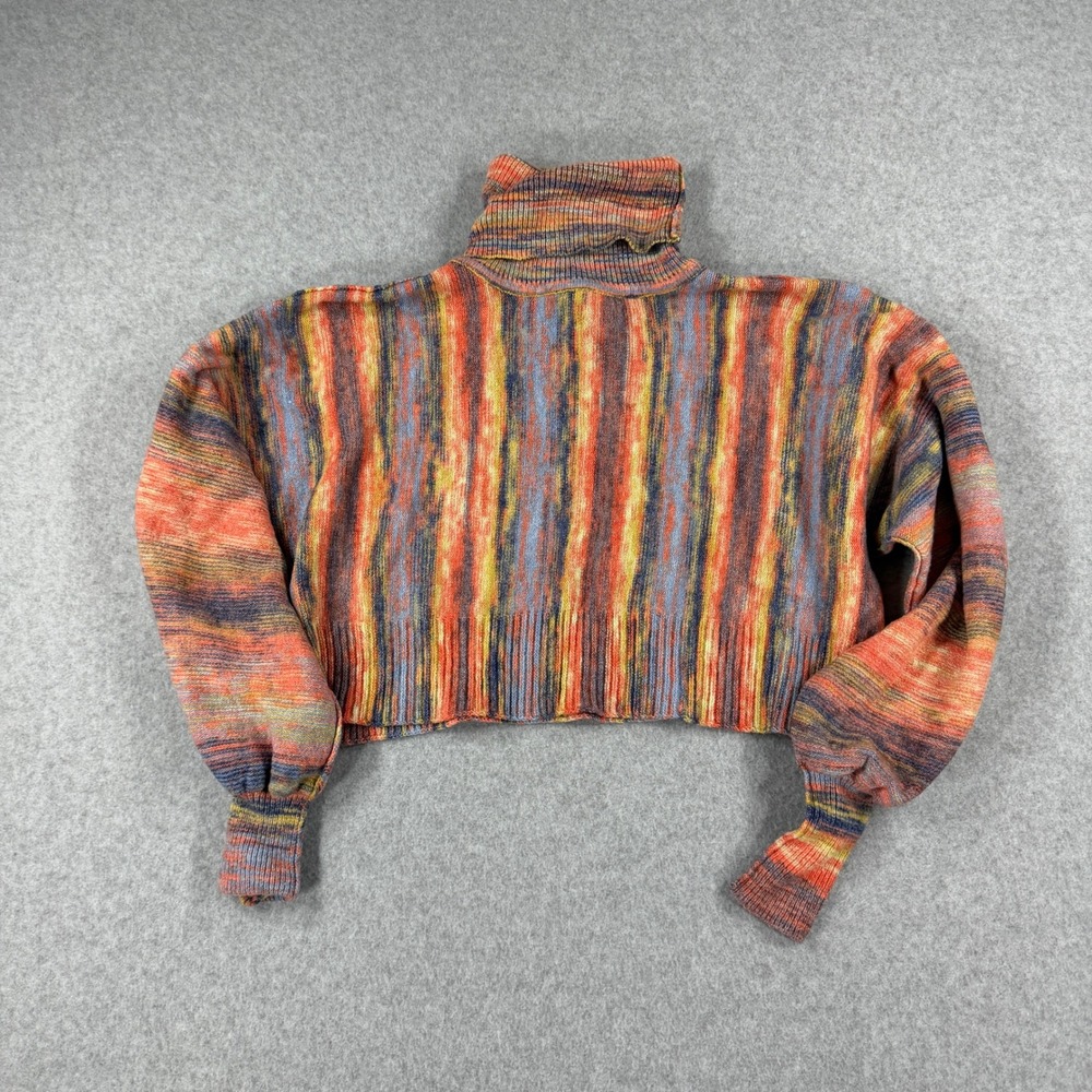 Urban Outfitters Sweater Womens S Multicolor Turtleneck Cropped Space Dye Knit